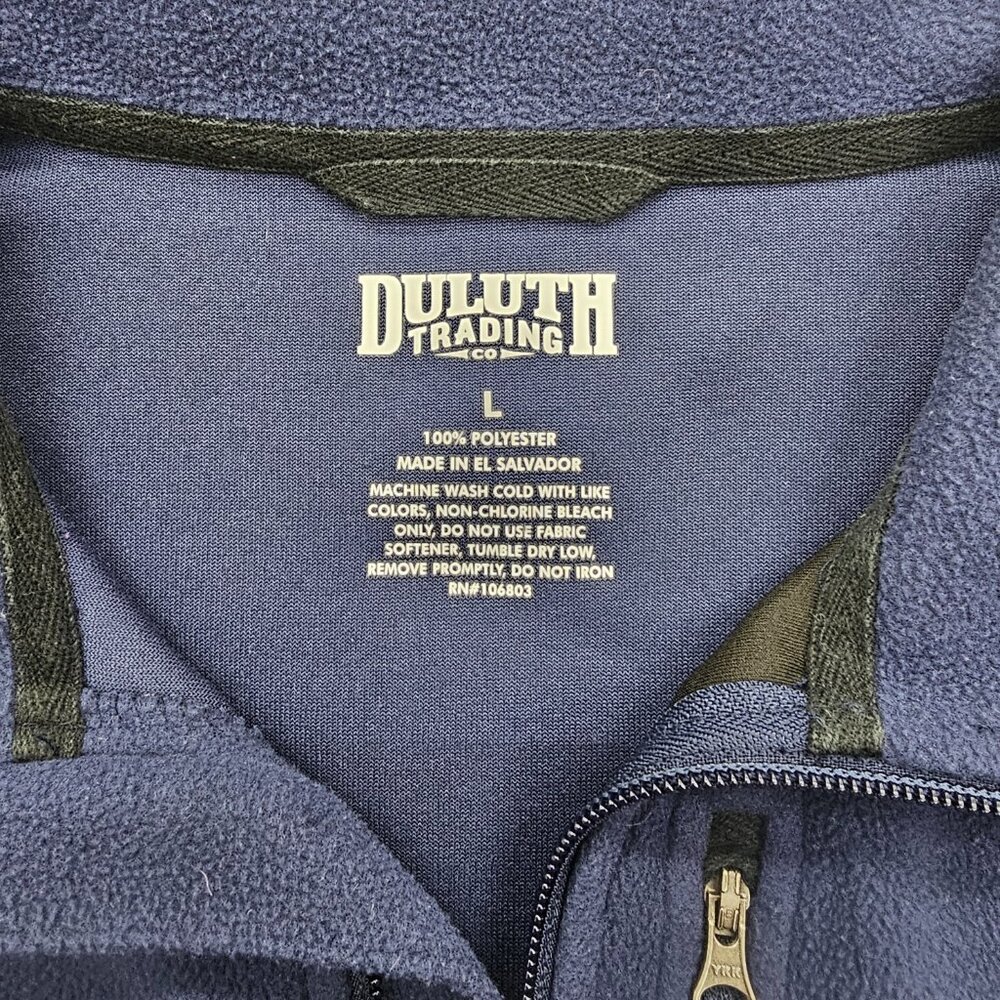 Duluth Trading co fleece vest mens size large navy blue full zip 88320 soft - Picture 2 of 9